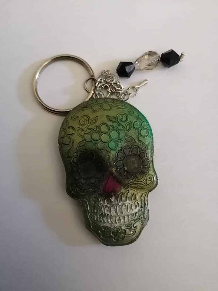 Silicone push mold skull flat back 3.5x6cm - Image 2