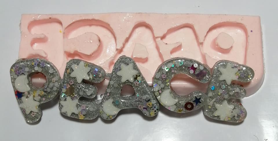 Silicon push mold "PEACE" 18cmx5cm