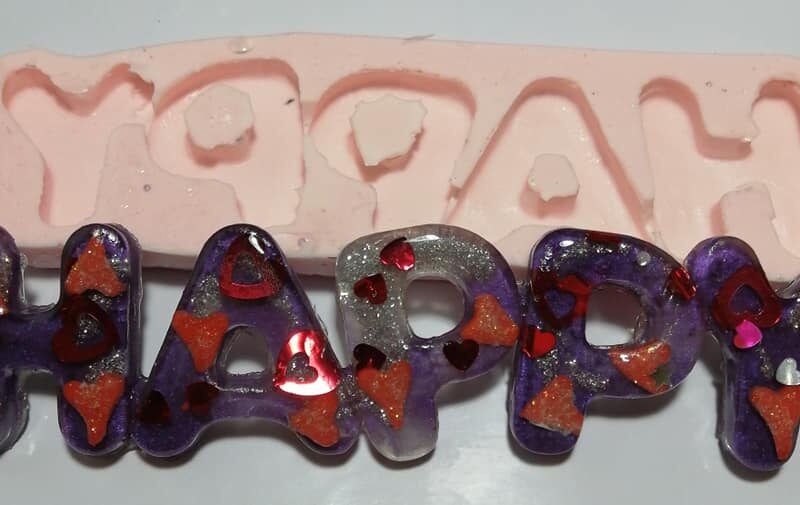 Silicon push mold "HAPPY" 19.5cmx5cm