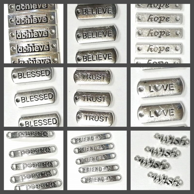 Metal plate bead with embossing 3.5cm
